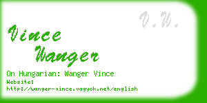 vince wanger business card